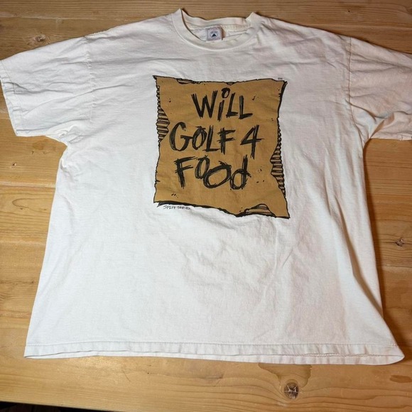 Delta Other - Vintage Delta‎ Will Golf 4 Food T-Shirt Mens XL White 90s Split Tree Graphic Tee